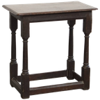 Grote, Functionele Antieke Engelse Bijzettafel/ Stool Met Een Waanzinnig Patina thumbnail 1