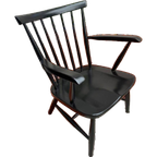 Vintage Zwarte Fauteuil, Spijlenstoel Arno Lambrecht Wabisabi Pastoe thumbnail 1