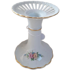 Vintage Porseleinen Kandelaar, Tettau Atelier, Bloemmotief thumbnail 1