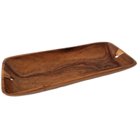 Vintage Houten Schaal Met Bamboe Fruitschaal