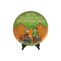 Vlaams Aardewerk Wandbord Met Spreuk
