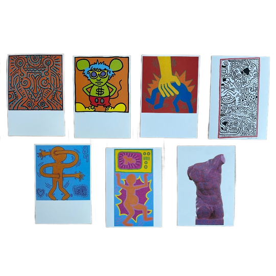 Keith Haring, Untitled, 1984, Vintage 1984-86, Set Of 7 Offset Lithograph Postcards 1