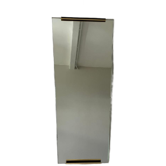 Vintage Midcentury Spiegel, Strak Met Messing Zwart Uniek 1
