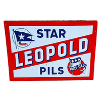 Xxl Dubbelzijdig Emaille Bord Star Leopold Pils🍺