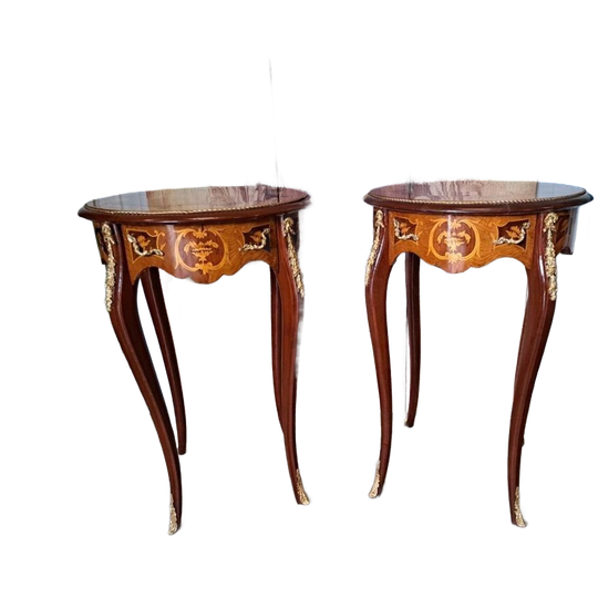 Klassieke Ronde Bijzettafel, Nachtkastje Centretable 1