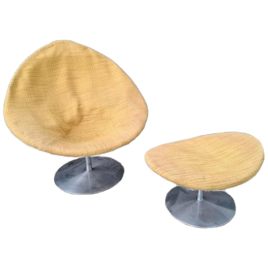 Artifort Globe Fauteuil + Voetenbank - Jaren 60 Origineel 1