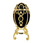 Faberge Egg - Smirnoff - Ca. 3.5Kgs - Black Velvet And Crystal Inlay On Gold Colored Framework - thumbnail 1