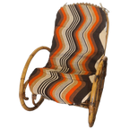 Vintage Rotan Schommelstoel Met Kussen thumbnail 1