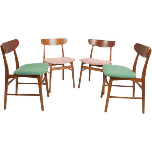 4 Vintage Deense Stoelen | Farstrup Dining Chairs Danish