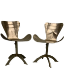2 Unieke Vintage Super Stoere Stalen Design Stoelen thumbnail 1