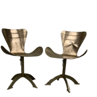 2 Unieke Vintage Super Stoere Stalen Design Stoelen