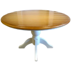 Prachtige Landelijke Ronde Eiken Eettafel 120 Cm thumbnail 1