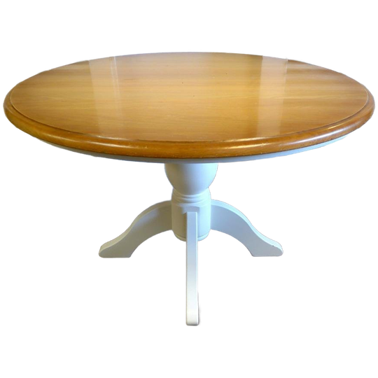 Prachtige Landelijke Ronde Eiken Eettafel 120 Cm 1