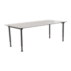 Gispen Kantinetafel, Lichtgrijs Blad, 200 X 100 Cm, Hoogte Instelbaar Onderstel thumbnail 1