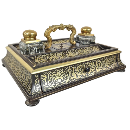 Antiek Boulle Inktstel, 19e Eeuw 1