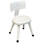 Wit Vintage Schoolstoeltje Retro Schuine Pootjes thumbnail 1