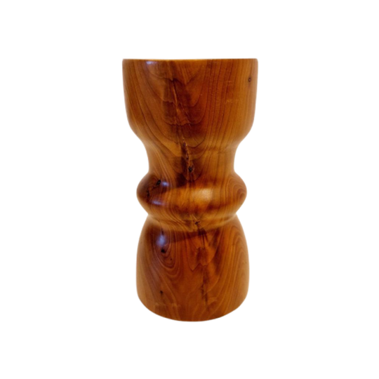 Vintage Walnoothout Kandelaar Waxinelicht Houder 1