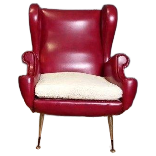 Rode Italiaanse Vintage Designfauteuil 1
