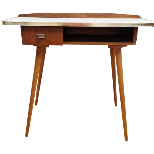 Jaren 50 Vintage Bijzettafel Kinder Bureau Kapstafel 1