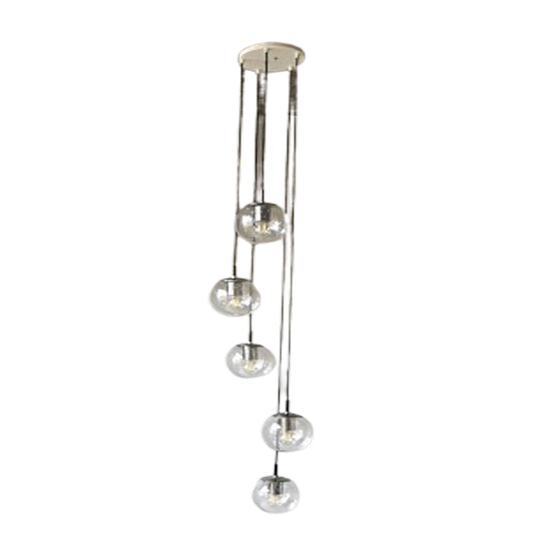 Raak Cascade Hanglamp Met 5 Bollampen Met Handblaasdecor 1