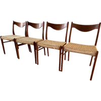 Set Van 4 Stoelen Van Arne Wahl Iversen Voor Glyngore 'skodsborg' Deens Design