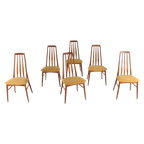 Set 6 Niels Koefoed Model Eva Stoelen Eetkamerstoelen 'lindeskovs' Vintage thumbnail 1