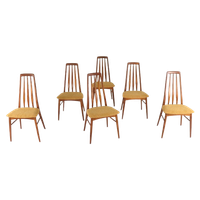 Set 6 Niels Koefoed Model Eva Stoelen Eetkamerstoelen 'lindeskovs' Vintage