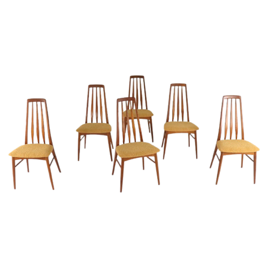 Set 6 Niels Koefoed Model Eva Stoelen Eetkamerstoelen 'lindeskovs' Vintage 1