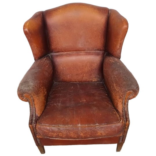 Vintage Schaapsleren Fauteuil Met Karakter 1