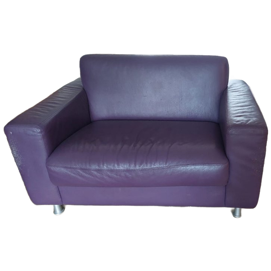 Comfortable Purple Leather Armchair – Ready For A New Home! 1