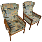 2 X Casala Wingback / Lounge / Armchair In Top Condition / 4 Small Cushions / 1960s thumbnail 1