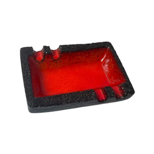 Ceramic Ashtray - 1970’s - Made For Cigars - Brightly Glazed And Unusual Design - Fat Lava 1