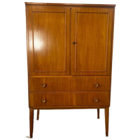 Vintage Halfhoge Kast / Commode Met 2 Lades