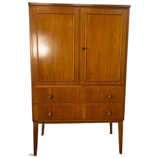Vintage Halfhoge Kast / Commode Met 2 Lades 1