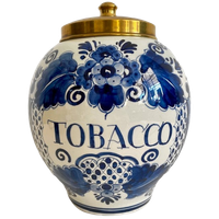 Delftsblauwe Tobacco Pot 1950 Velsen Keramiekfabriek