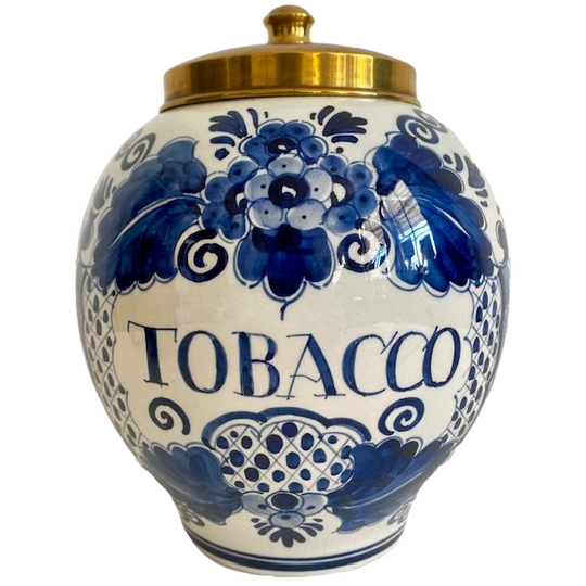 Delftsblauwe Tobacco Pot 1950 Velsen Keramiekfabriek 1