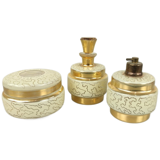 Glazen Parfum / Kaptafel Setje 1