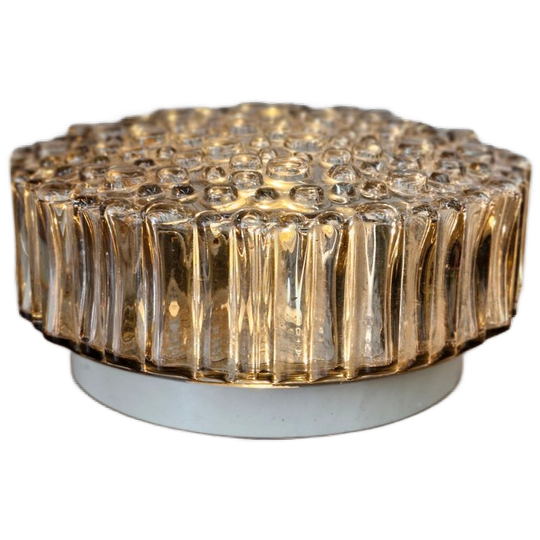 Vintage Plafonniere Bubble Rookglas Rond 70s 1