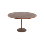 Scandinavian Modern Table With Copper Inlaid From 1960’S Eettafel Rond thumbnail 1