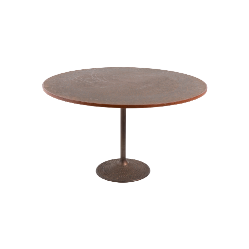 Scandinavian Modern Table With Copper Inlaid From 1960’S Eettafel Rond