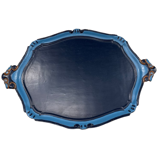 Dienblad Blauw Hout 1