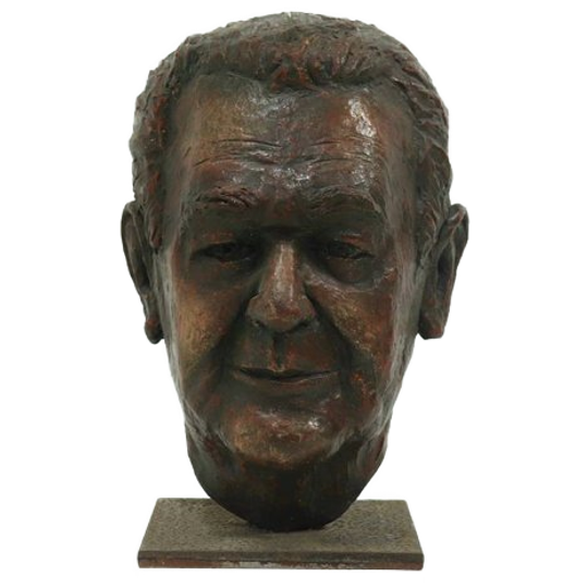 Studio Made Clay Sculpted Buste Portrait Head 1970s 1