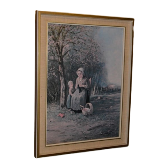 Portret Van Moeder In Klederdracht Met Dochter 1