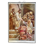 Vintage Religieuze Print Op Karton: “ The Wonderful Healer “ thumbnail 1