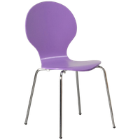 Frontseat Kantinestoel, Paars, 4-Poot Onderstel