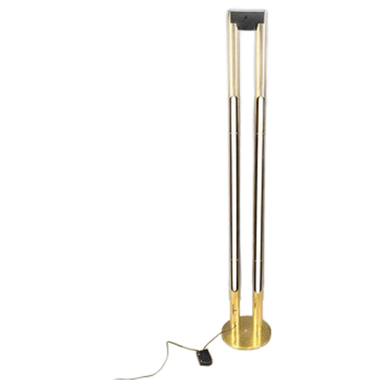 Vintage Brass Tube Light Floor Lamp, 1980s 1