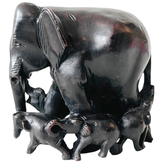 Vintage Midcentury Xl Olifant Familie Beeld 1