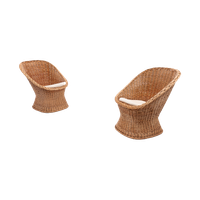 1970’s Vintage Danish Design Wicker Lounge Chairs