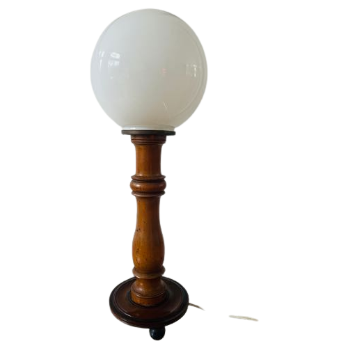 Antieke Houten Lamp. Antiek Lampje. Art Nouveau Lampje