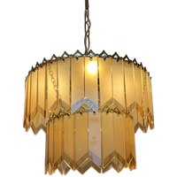 Vintage Glazen Platen Panelen Hanglamp 60’S Originele Gaaf !